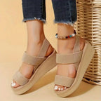 Women Hemp Platform Sandals