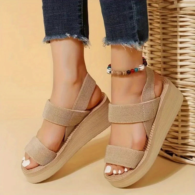 Women Hemp Platform Sandals