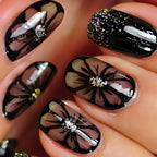 Mid-length French False Nails Leopard