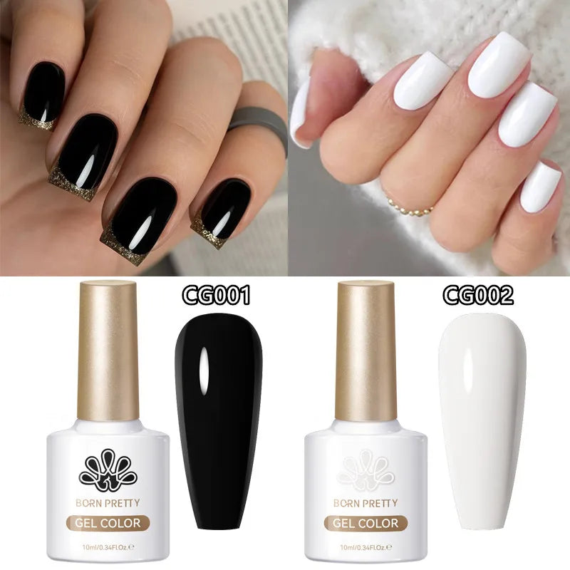 BORN PRETTY Black White Gel