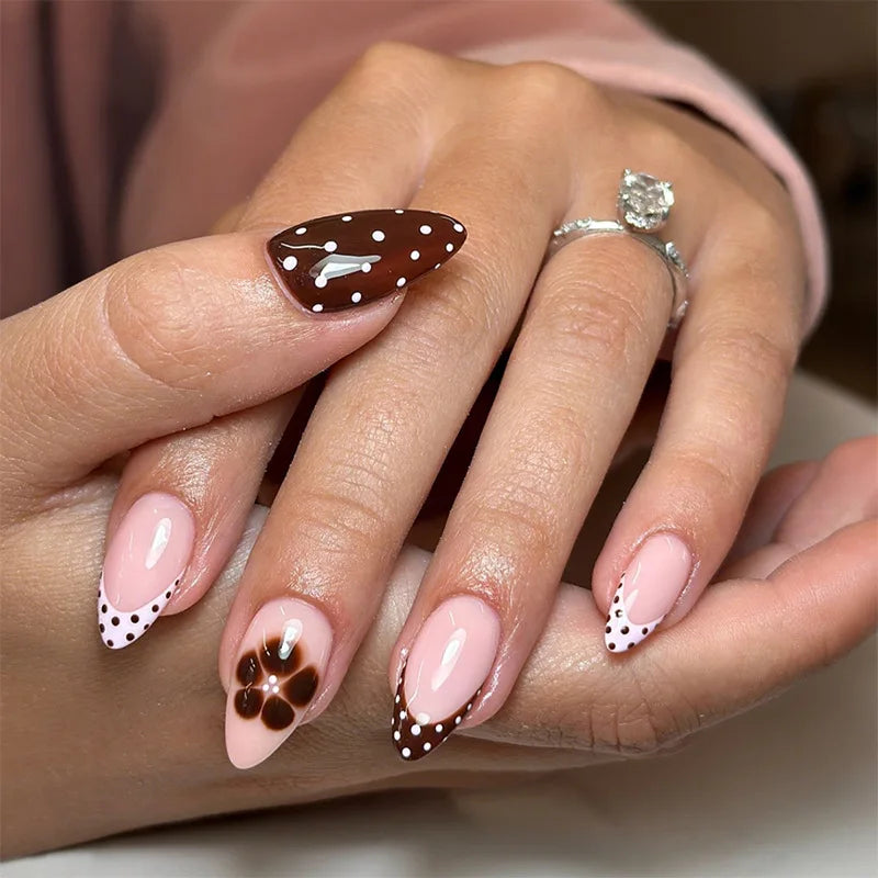 Blue Press Nails Polka Dot