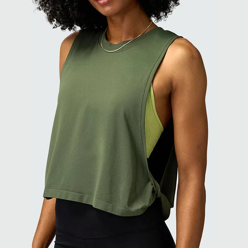 Mesh Sleeveless Yoga Top