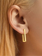 Geometric Zircon Hoop Earrings
