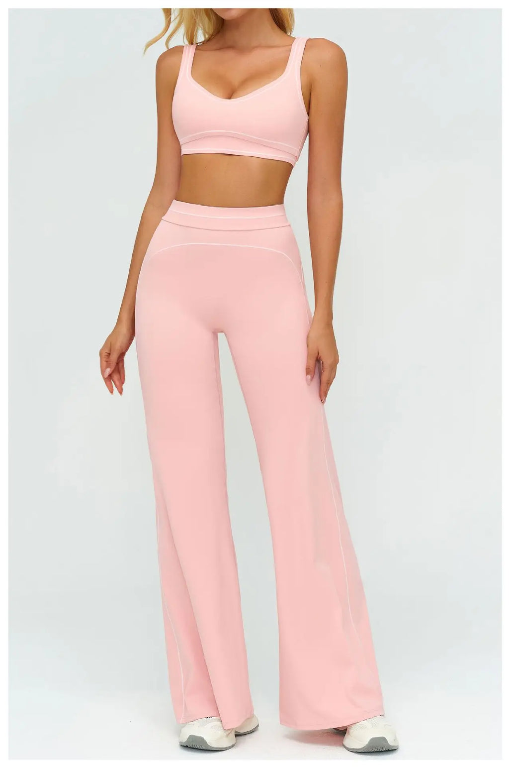 Knit Construction Sleeveless True-To-Size Fit Two-Piece Yoga Set
