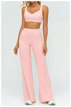 Knit Construction Sleeveless True-To-Size Fit Two-Piece Yoga Set