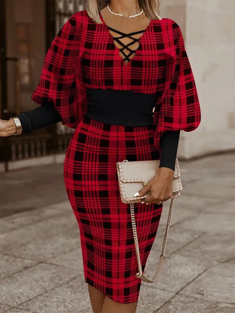 Elegant V-Neck Waist Dress