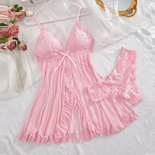 Lace 2-Piece Nightgown Set