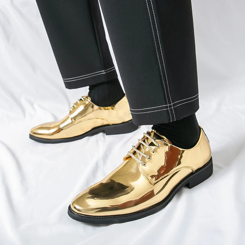 Patent Leather Pointed Oxfords