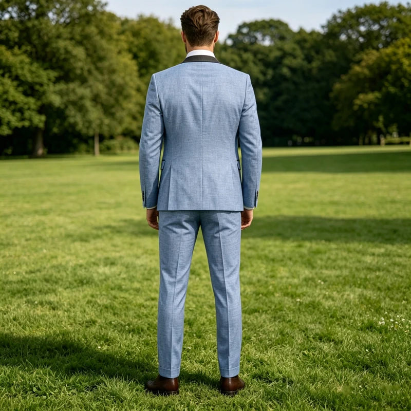 Linen Three-Piece Notch-Lapel Suit