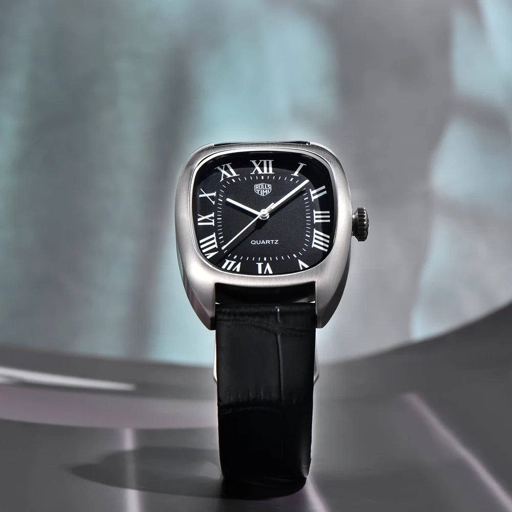 RollsTimi Oval Leather Quartz Watch