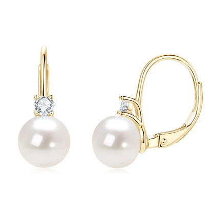 Sterling Silver Pearl Hoop Earrings