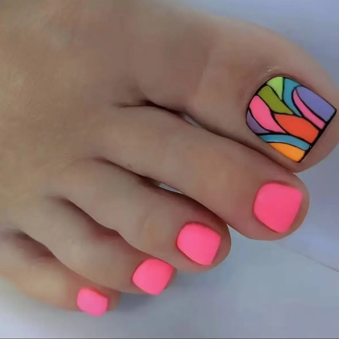 French False Toe Nails White