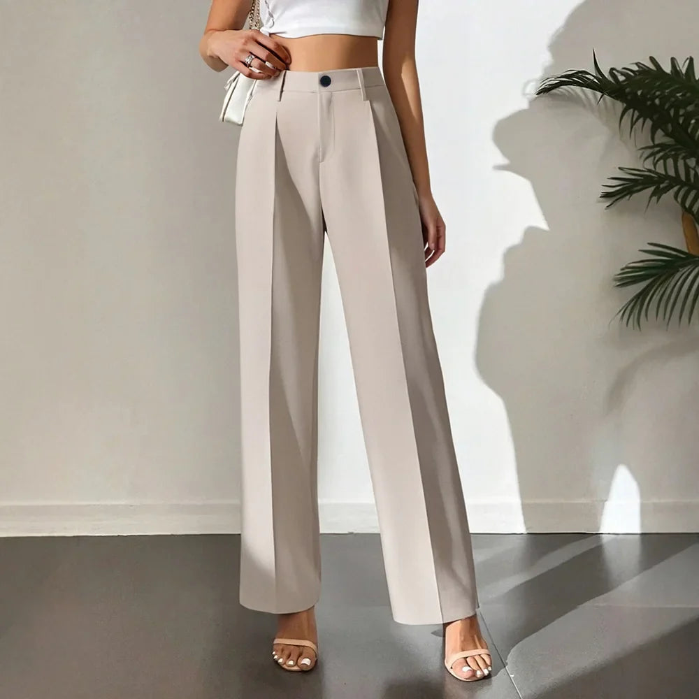 High Waist Straight Pants