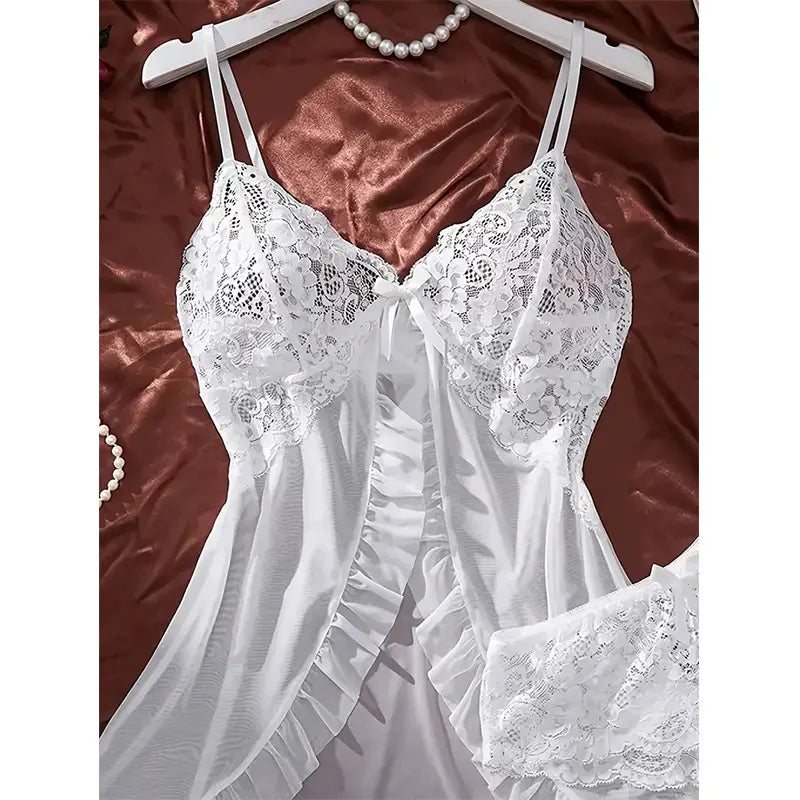 Transparent Tulle Nightgown Set