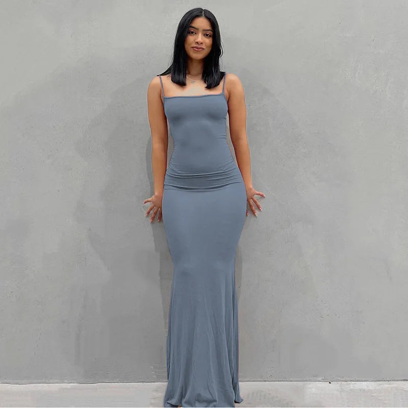 Spaghetti Strap Bodycon Maxi Dress