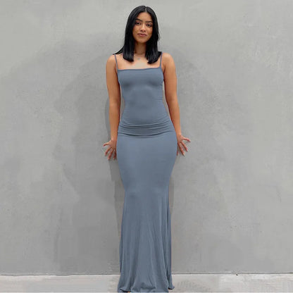 Spaghetti Strap Bodycon Maxi Dress