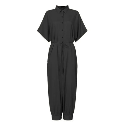 High Waist Short Sleeve Jumpsuit