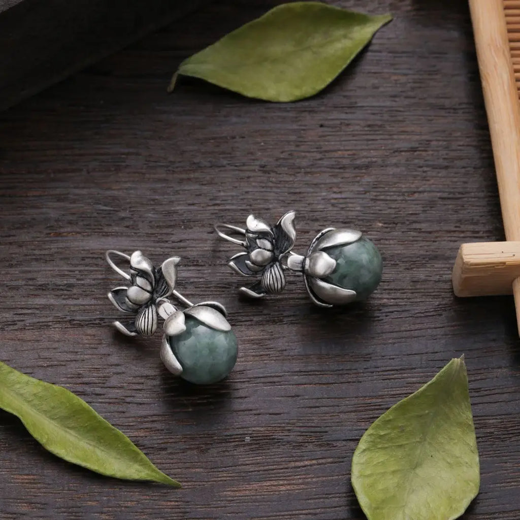 Zircon Silver Drop Stud Earrings
