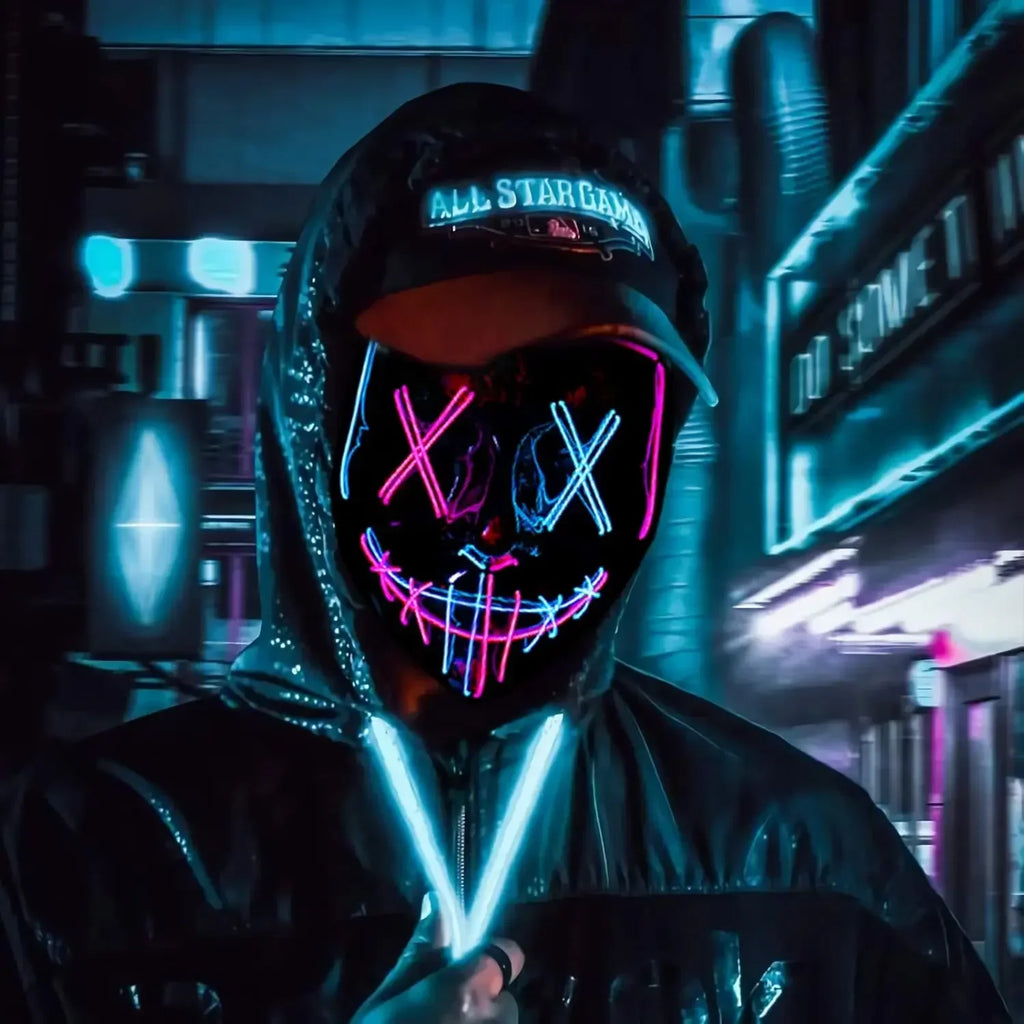 Glowing EL Wire Light-Up Mask