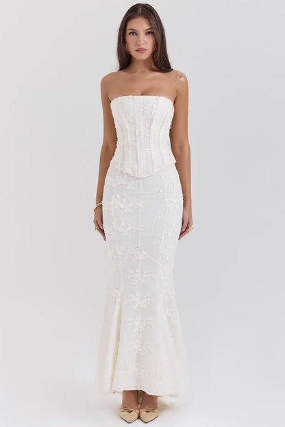 Summer Lace Strapless Dress