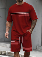 Stripe Print Loose Sports Set
