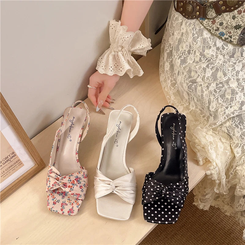 Women Print Thin Heel Sandals
