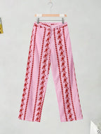 hfwomenfz Rainbow Print Wide-Leg Trousers