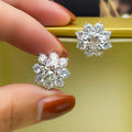Sunflower Moissanite Stud Earrings