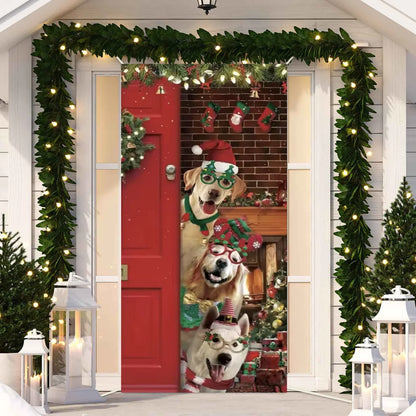 Cute Animals Christmas Door Cover