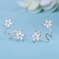Zircon Plant Clip Earrings
