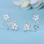 Zircon Plant Clip Earrings