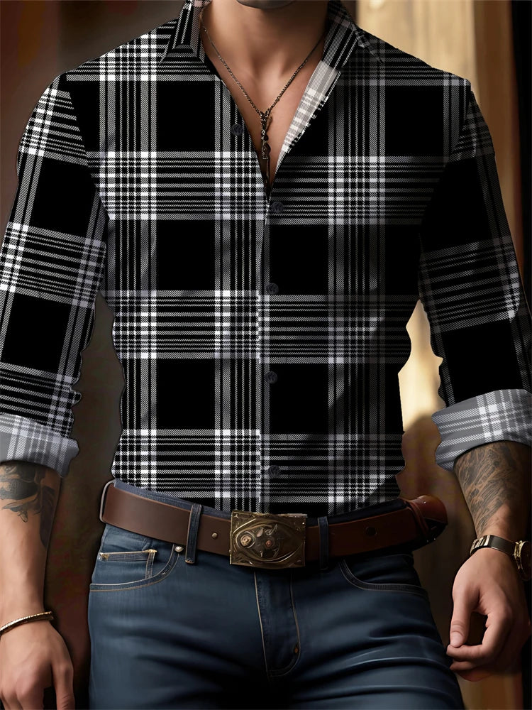 V-Neck Print Casual Shirt