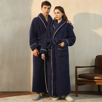 2025 Autumn & Winter Thick Flannel Bathrobe