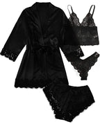 4PCS Woman Bathrobe Set