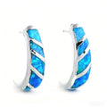 Blue Opal Geometric Drop Earrings