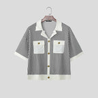 Striped Patchwork Casual Shirt