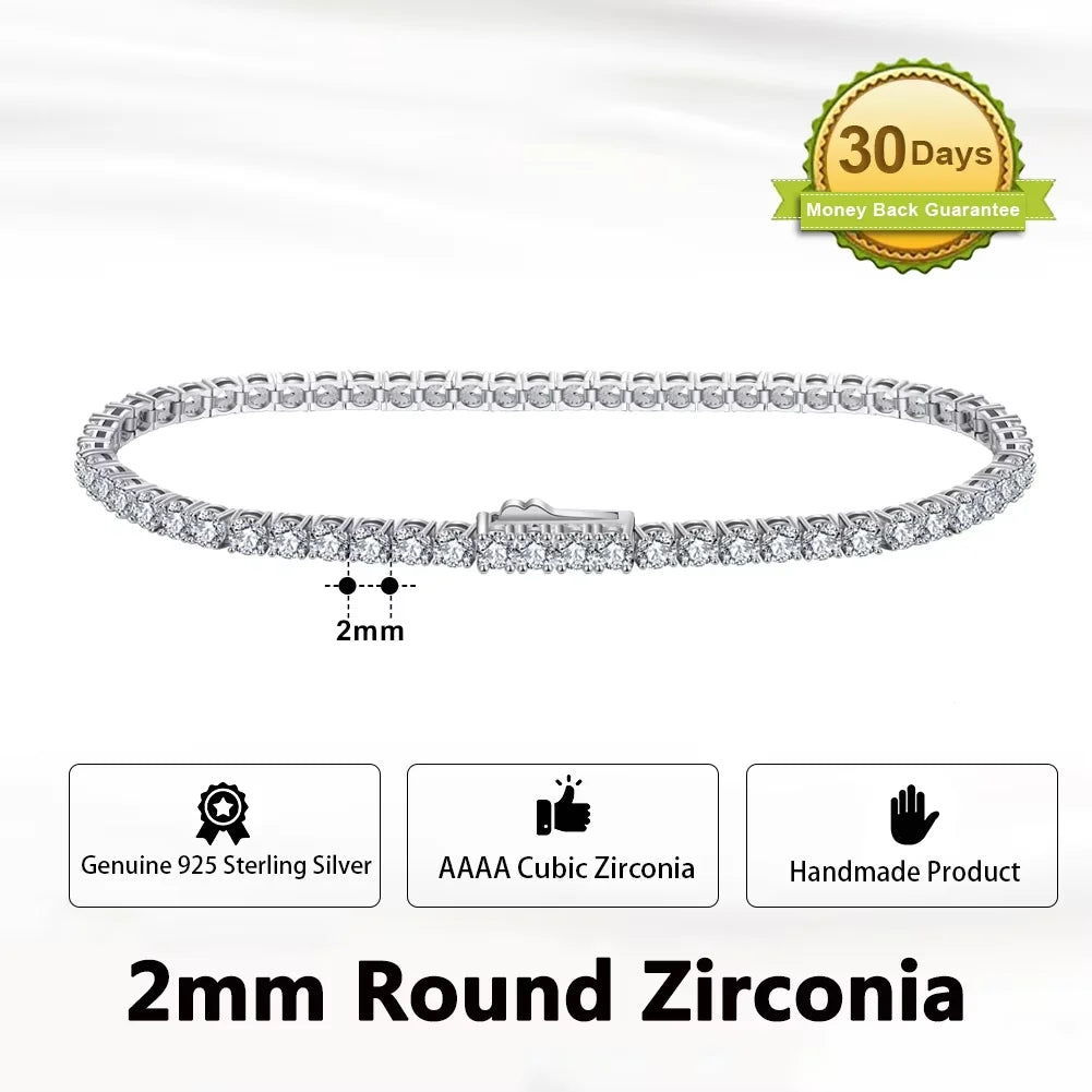 Sterling Silver Tennis Chain Bracelet