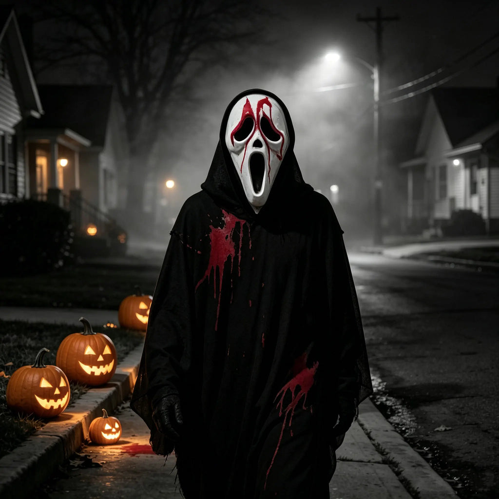 Ghost Mask with Mesh Hood