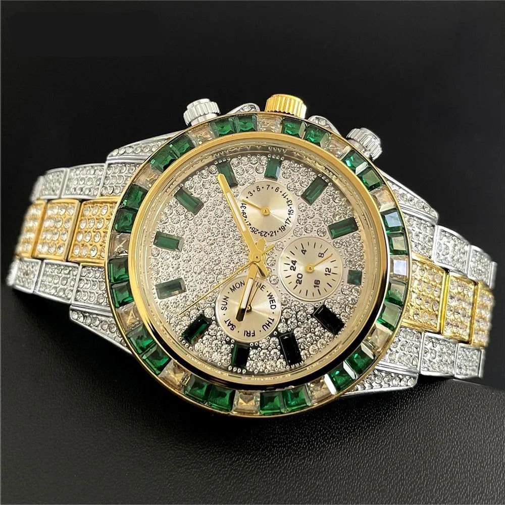 DITALING Rainbow Diamond Quartz Watch