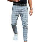 Vintage Checkered Loose Slim Trousers