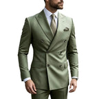 Sage Green Double-Breasted Wedding Suit