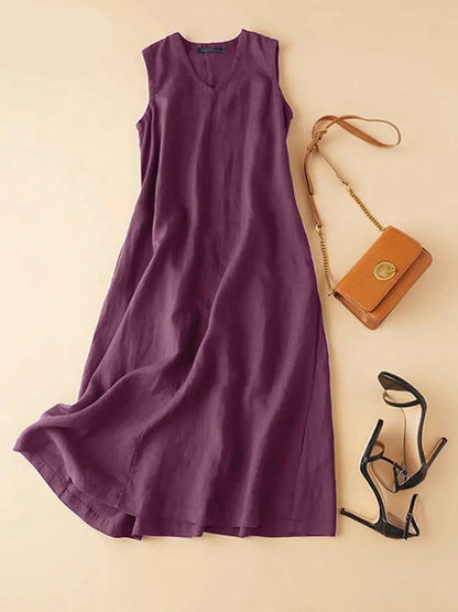 Summer Sleeveless V-Neck Dress