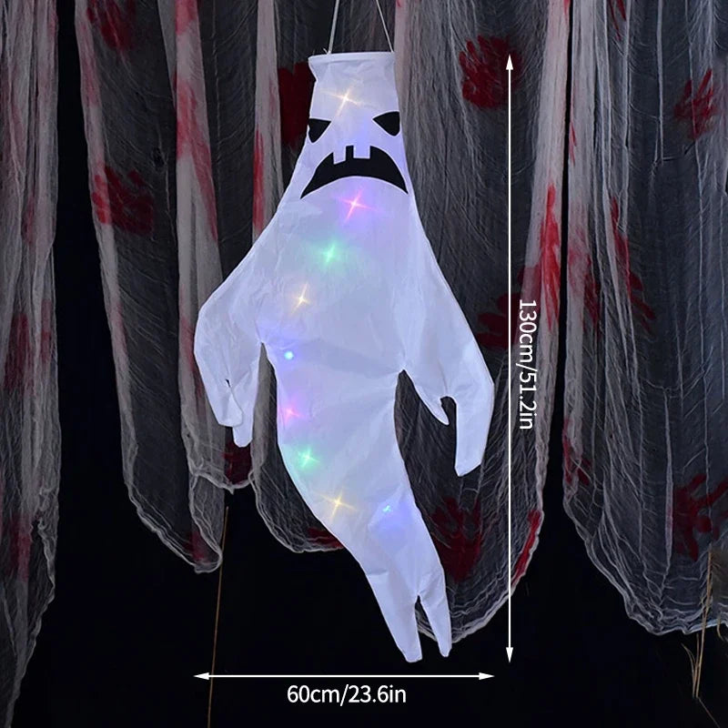 Glowing Ghost Windsock Decor
