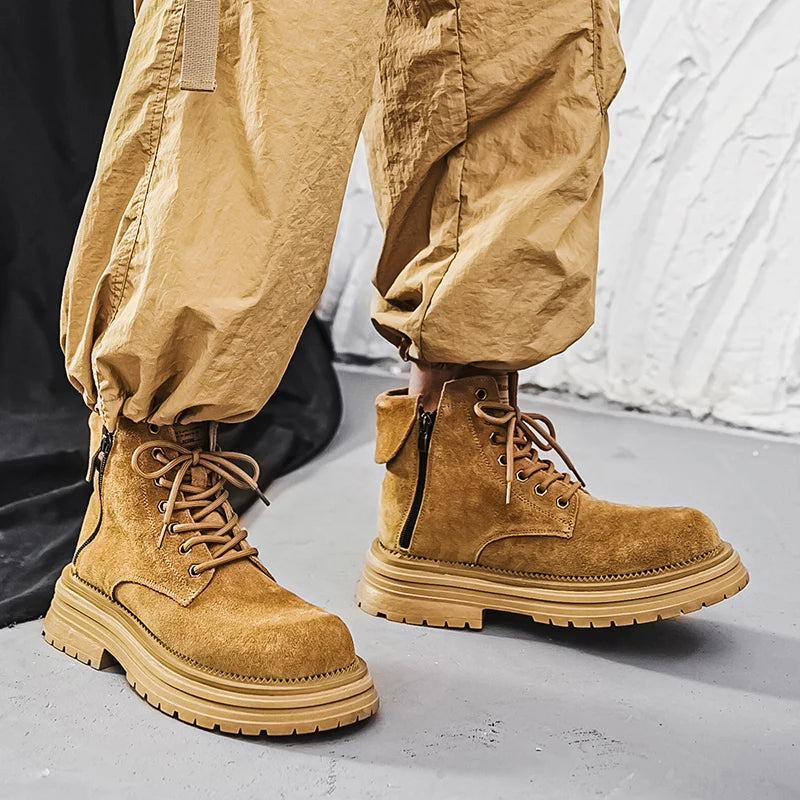 Suede English Style Short Boots