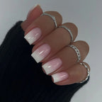 Mid-length French False Nails Leopard