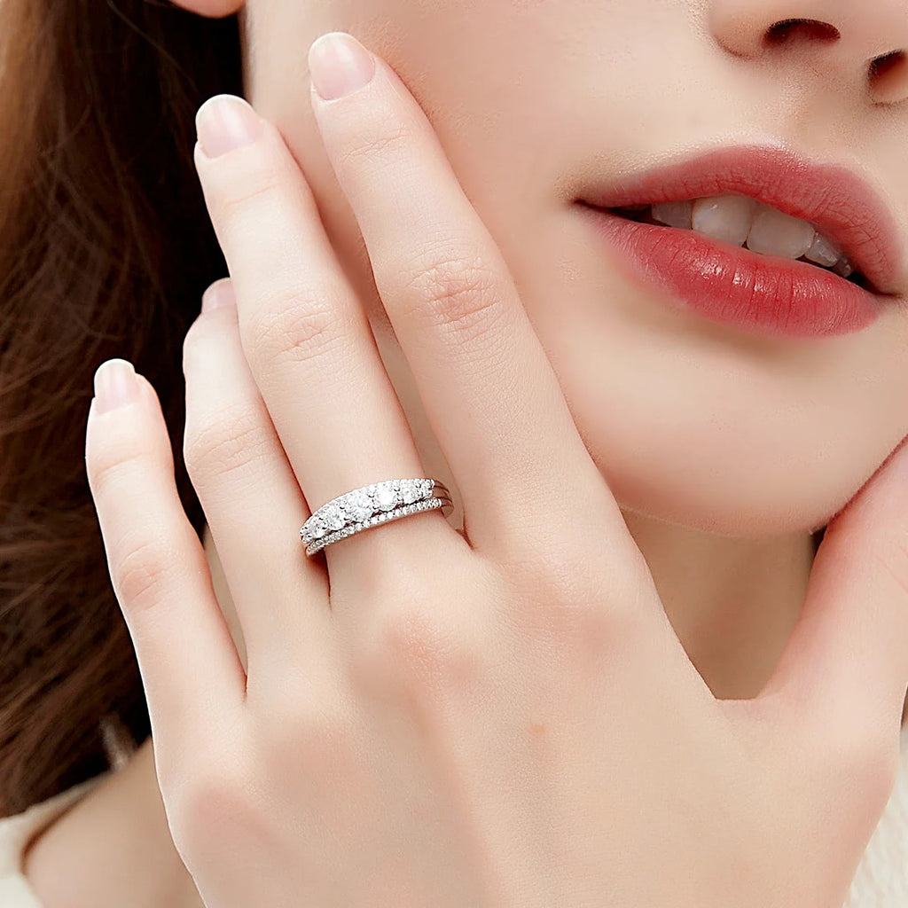 Moissanite Eternity Wedding Band