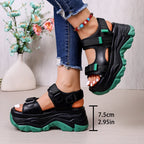 Women Sewing Wedge Sandals