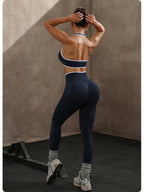 Contrast Patchwork Seamless Two-Piece Yoga Set