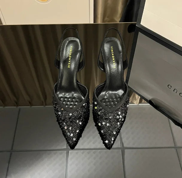 Slingback Pointed-Toe Pumps