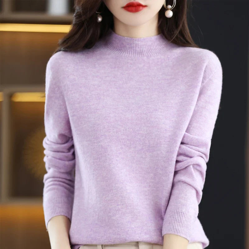 Merino Wool Mock Neck Sweater